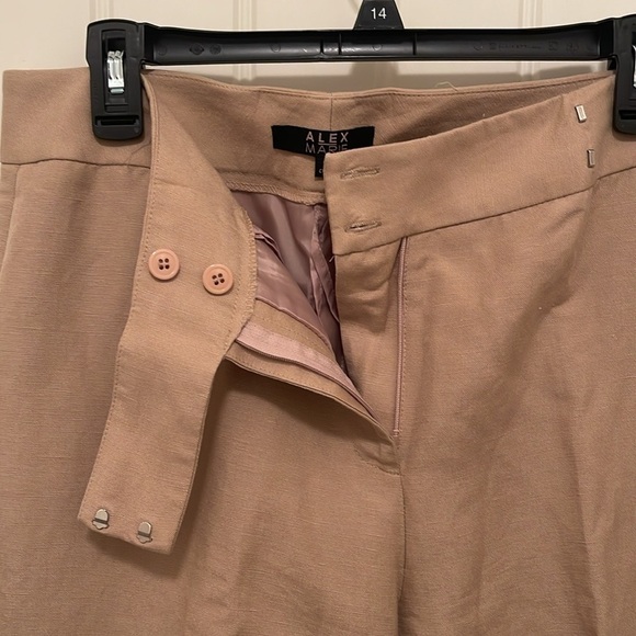 Alex Marie women’s Linen  blend Tan trouser size 12 long beltless fully lined - Picture 4 of 10